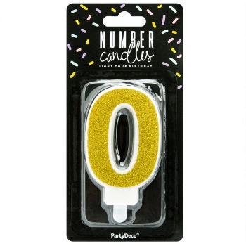 Number Candle - 0 - Gold
